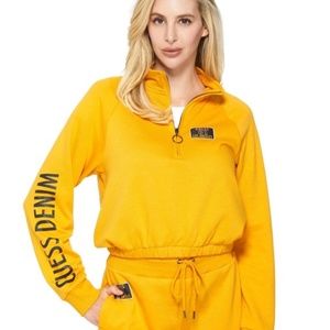 [NWT] GUESS Rina Half-Zip Cropped Pullover